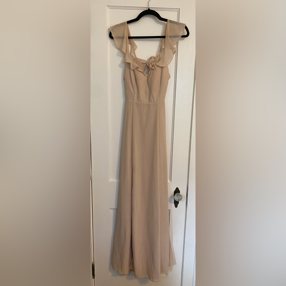 BHLDN Flutter Sleeve Tie Back Bridesmaid Dress